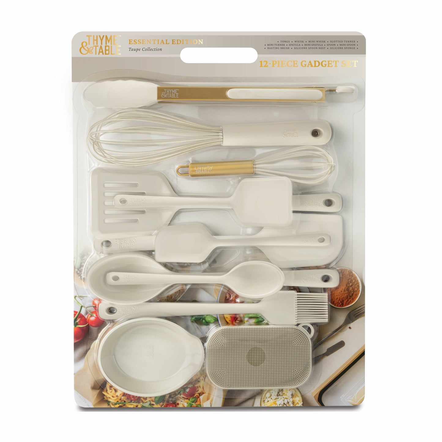 Thyme & Table 12- Piece Silicone Cooking Utensil Set, Taupe