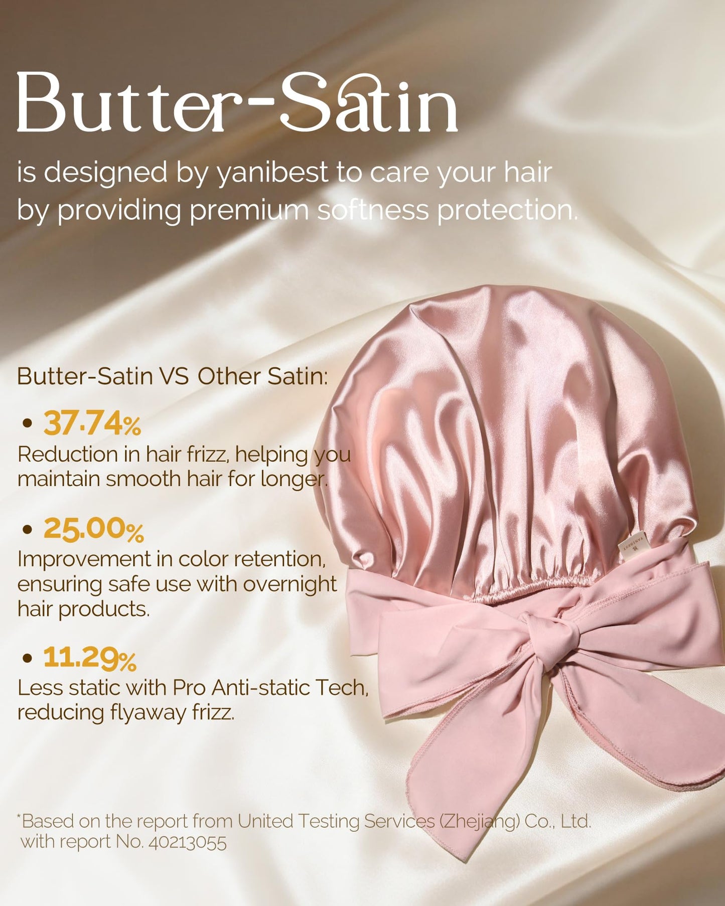 YANIBEST Adjustable Satin Bonnet for Sleeping Women Double Layer Hair Bonnet Reduce Friction Prevent Frizz Natural Curly Hair