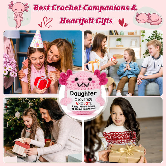 WEYON Teen Girl Gifts Trendy Stuff, Crochet Axolotl Daughter Gift from Mom for Birthday, Christmas, Valentines, Easter Basket Stuffers for Tweens Kids
