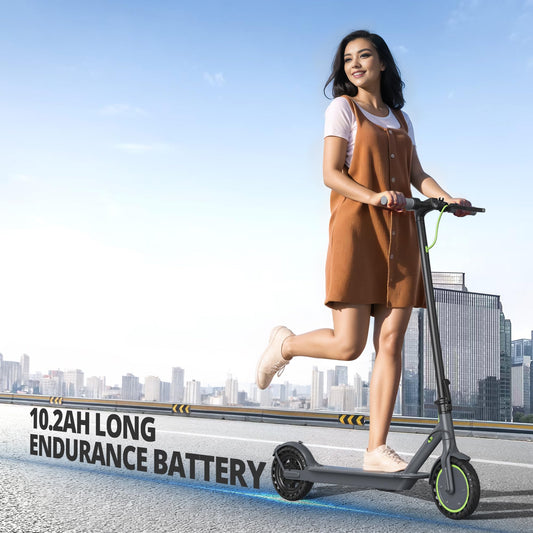 Roinside Electric Scooter - 8.5" Solid Tires, 350W Motor, Up to 19 MPH& 16 Miles Long-Range Commuting Folding E-Scooter for Adults with Dual Braking System and Smart App