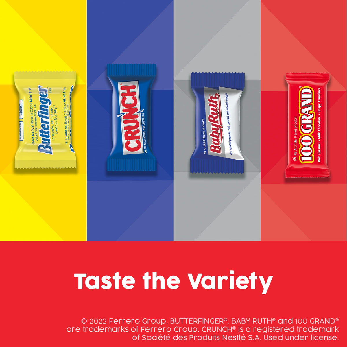 Butterfinger, CRUNCH, Baby Ruth, 100 Grand Minis, Assorted Candy Bars, Great for Sharing, Bulk 135 Count Pack, 55.3 oz