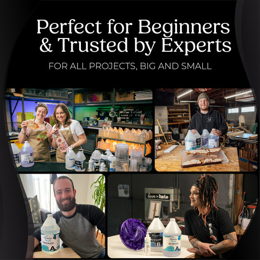 Promise Epoxy Resin Kit 2 Gallon - Crystal Clear, Self Leveling, Food Safe for Table Top, Arts, Wood Casting, Jewelry Making, Use with Mica Powder, Silicone Molds, & Alcohol Ink