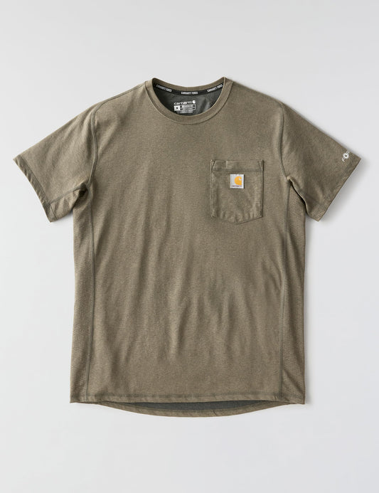 Carhartt Men's Force Relaxed Fit Midweight Short-Sleeve Pocket T-Shirt, Basil Heather, X-Large