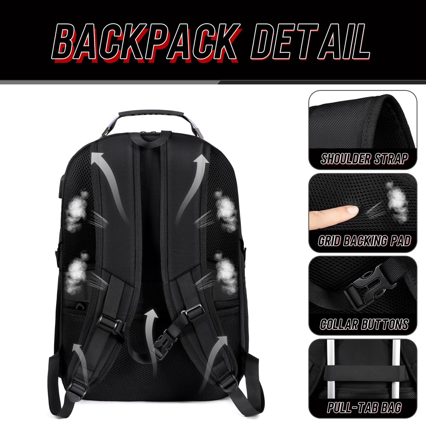 Z-MGKISS Travel Backpack, 50L Extra Large Travel Laptop backpack, Travel Backpack for Men Women with TSA Airline Approved Luggage Bussiness Backpack, Black