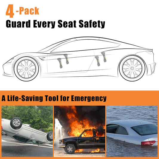 BSUXMAFG 2PCS Car Window Breaker, Glass Breaker, Window Breaker Seatbelt Cutter, 2-in-1 Car Safety Hammer with One Second Emergency Glass Hammer, Safety Emergency Car Escape Tool for Car, Office, Home