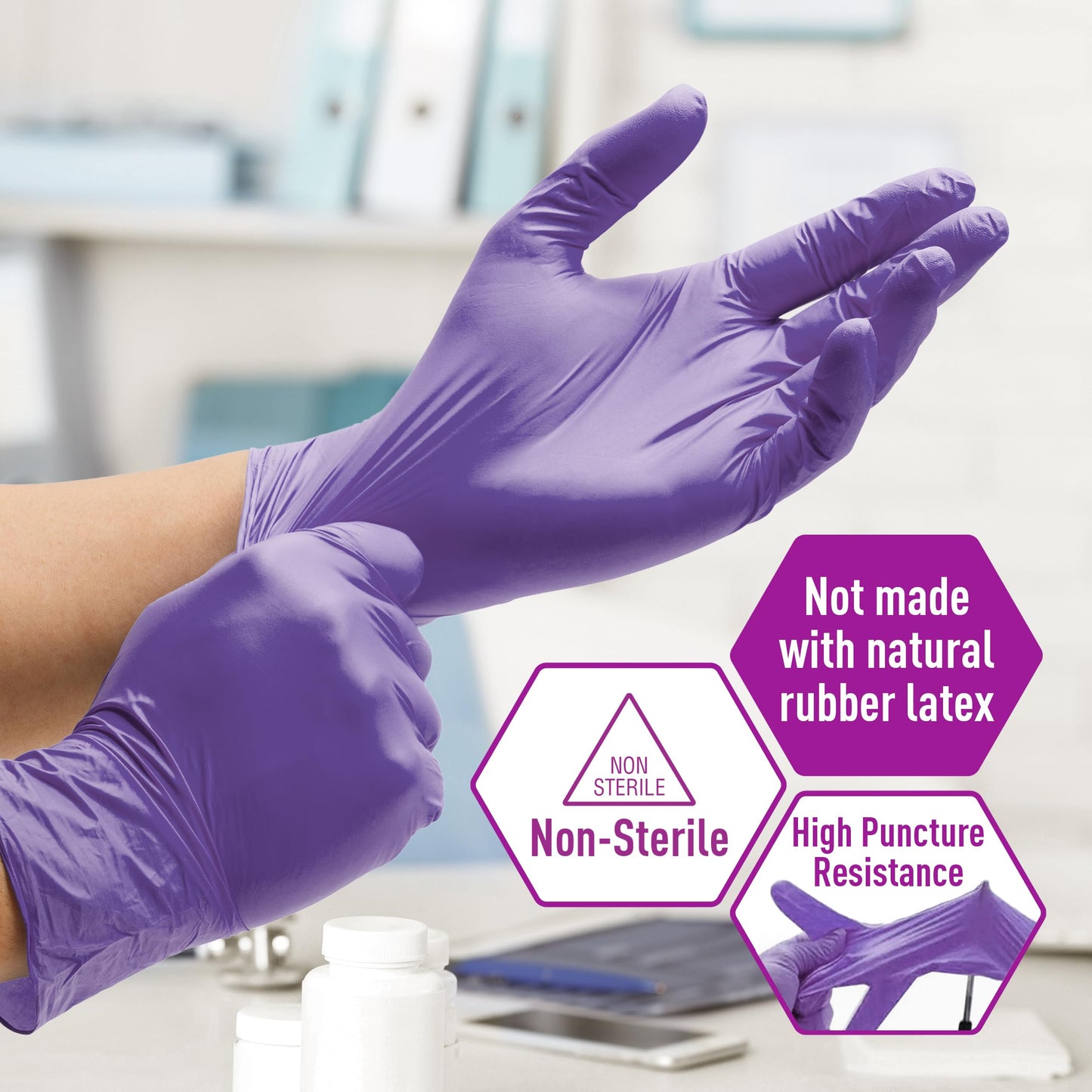 MedPride Powder-Free Nitrile Exam Gloves, Large, Large (Pack of 100)