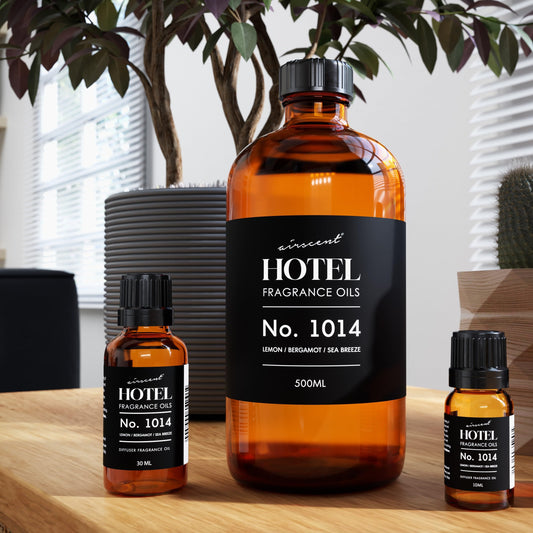 AirScent Ritzy Hotel Fragrance Oil No. 1014 - The Iconic 5-Star Hotel Coastal Blend - Lemon Bergamot Sea Breeze - 500 mL Hotel Diffuser Oil for Ultrasonic and Waterless Diffusers and Crafting