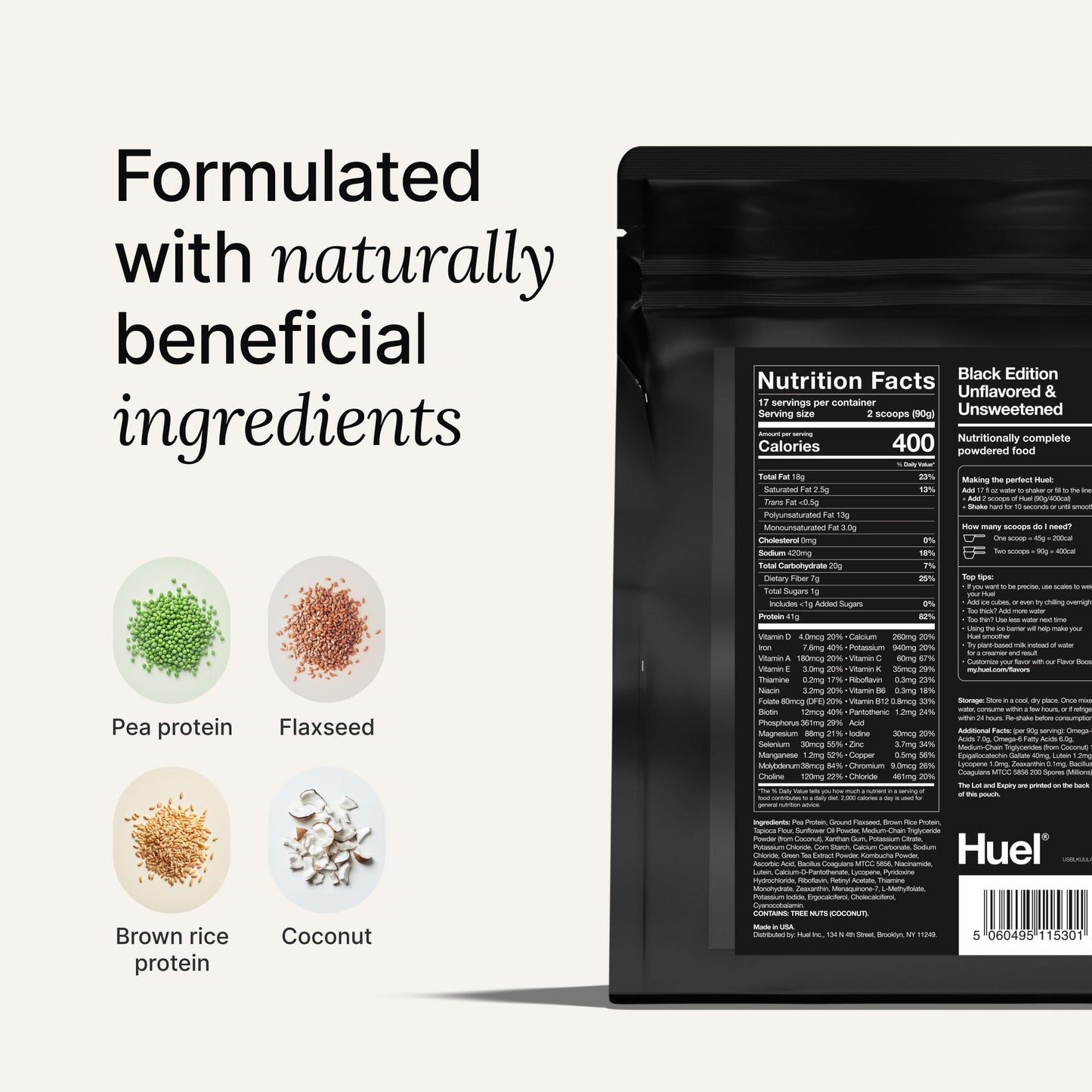 Huel Black Edition | Chocolate 40g Vegan Protein Powder | Nutritionally Complete Meal Replacement | 27 Vitamins and Minerals, Gluten Free | 17 Servings