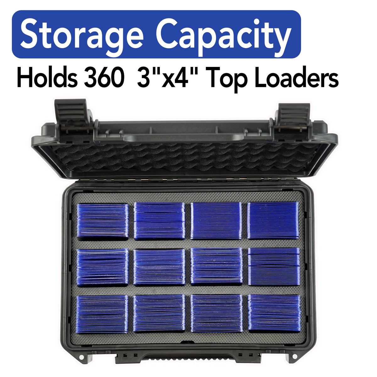 BOMIIPOR Toploader Storage Box, Holds 360+ Top Loaders - Premium Top Loader Case for 3" x 4" 35pt Rigid Cards,Top Loaders & Magnetic Card Holders, Sports Card Storage Boxes for Trading Cards