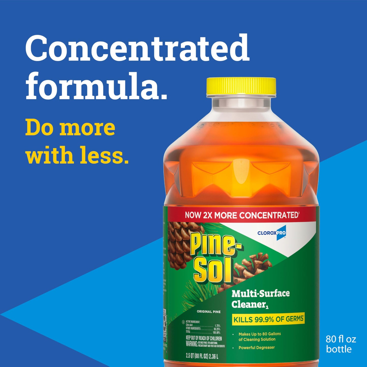 CloroxPro Pine-Sol Multi-Surface Cleaner, All Purpose Cleaner, Original Pine, 80 Fluid Ounces (60606) (Package May vary)