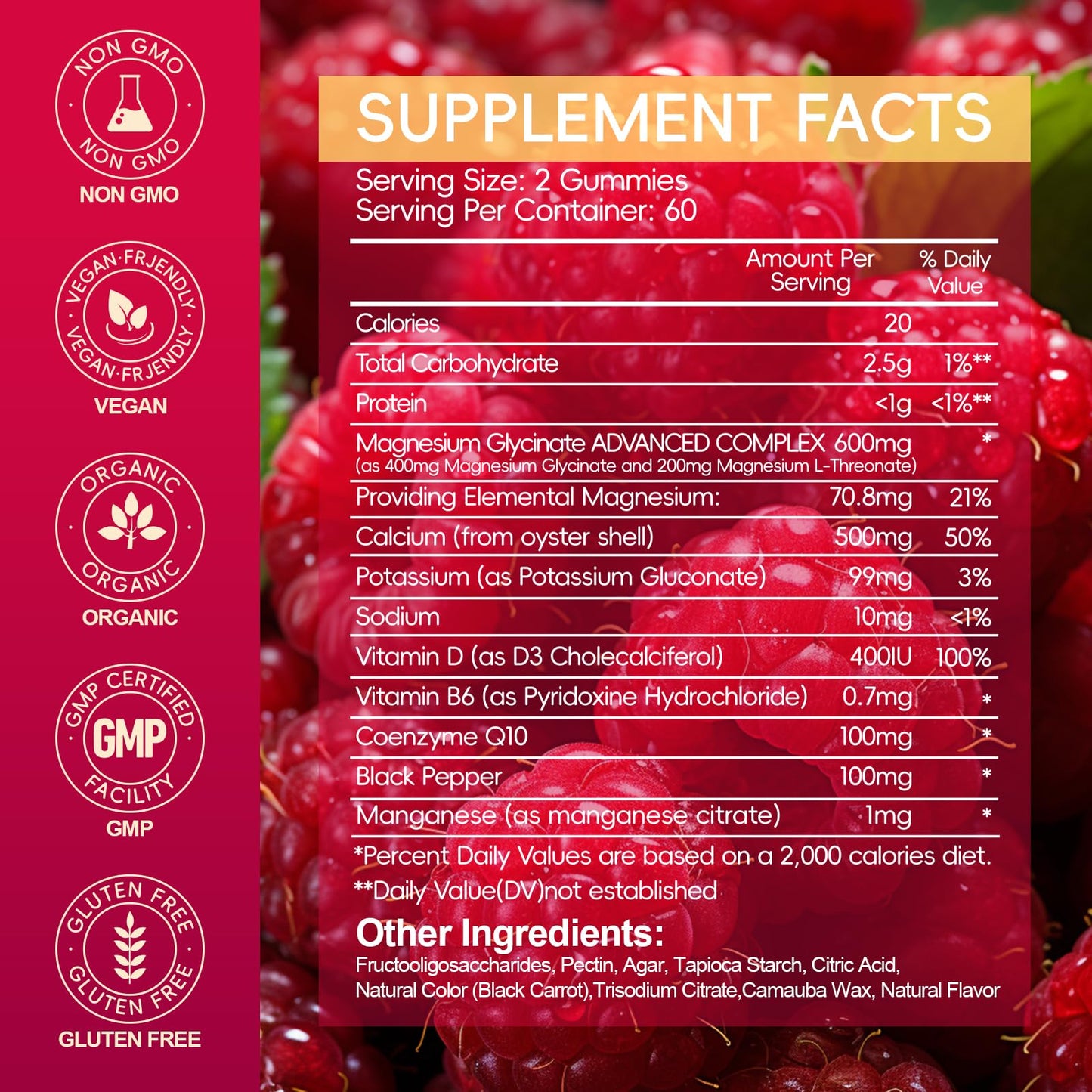 Magnesium Glycinate Gummies 600mg, Sugar Free Magnesium Gummies for Adults with L-Threonate, Chewable Potassium Supplements for Body Support, Zzz and Relaxation, 120 Count