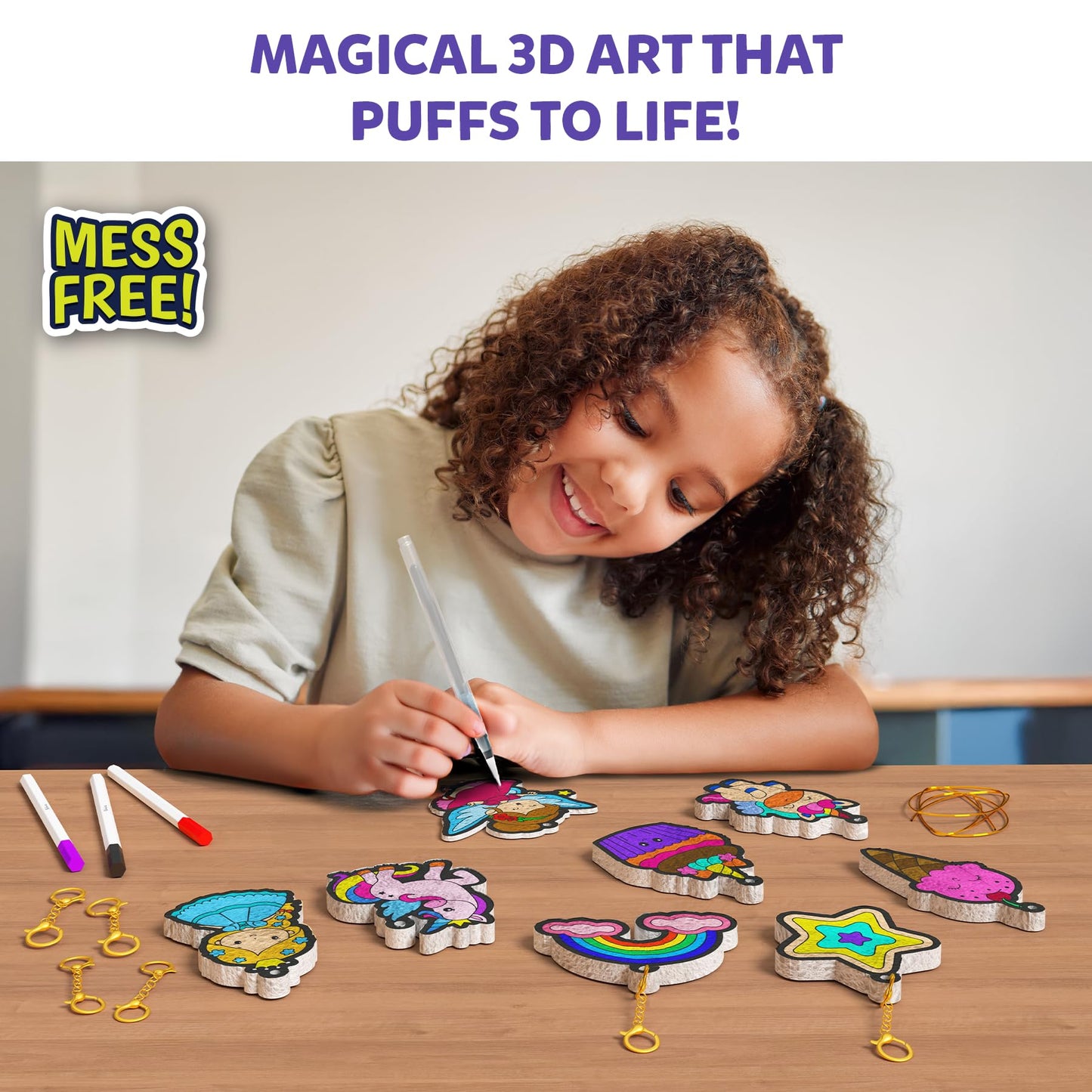 Skillmatics Aqua Puffs - 3D Art Kit, Princesses & Unicorns, Easter Basket Stuffers, Mess-Free Paint by Number Craft, DIY & Inflate Activity, Creative Gift for Girls & Boys Ages 4, 5, 6, 7, 8, 9, 10