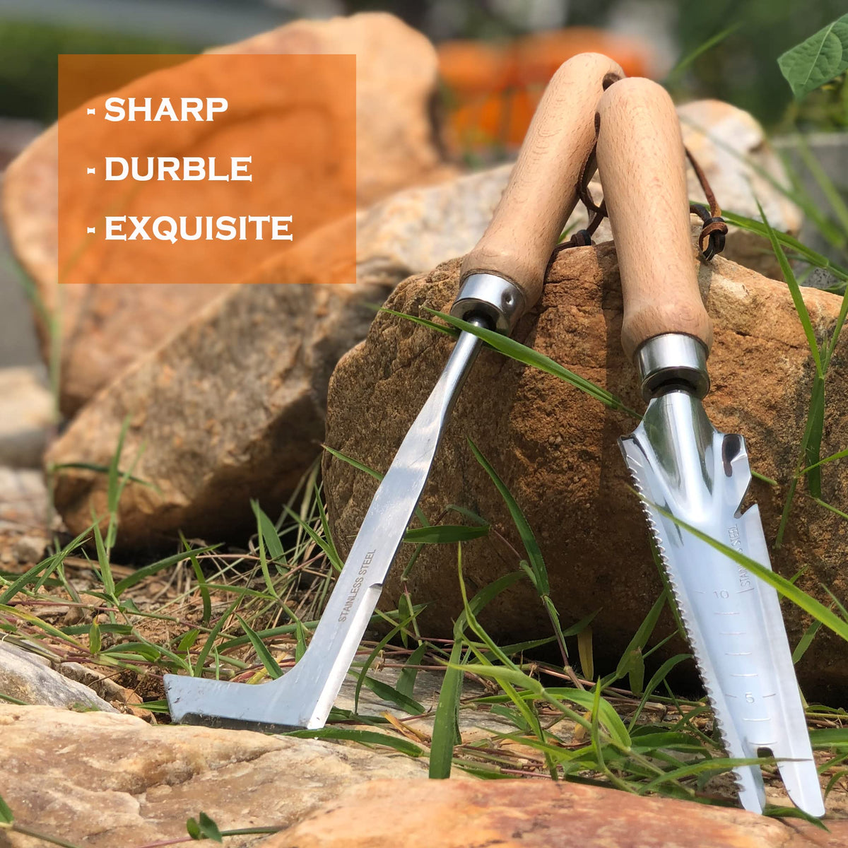 SHANFEEK Weed Puller Crack Weeder Weed Remover Tool for Yard Hoe Gardening Tools Stainless Steel One-Piece Molding (I-Type)
