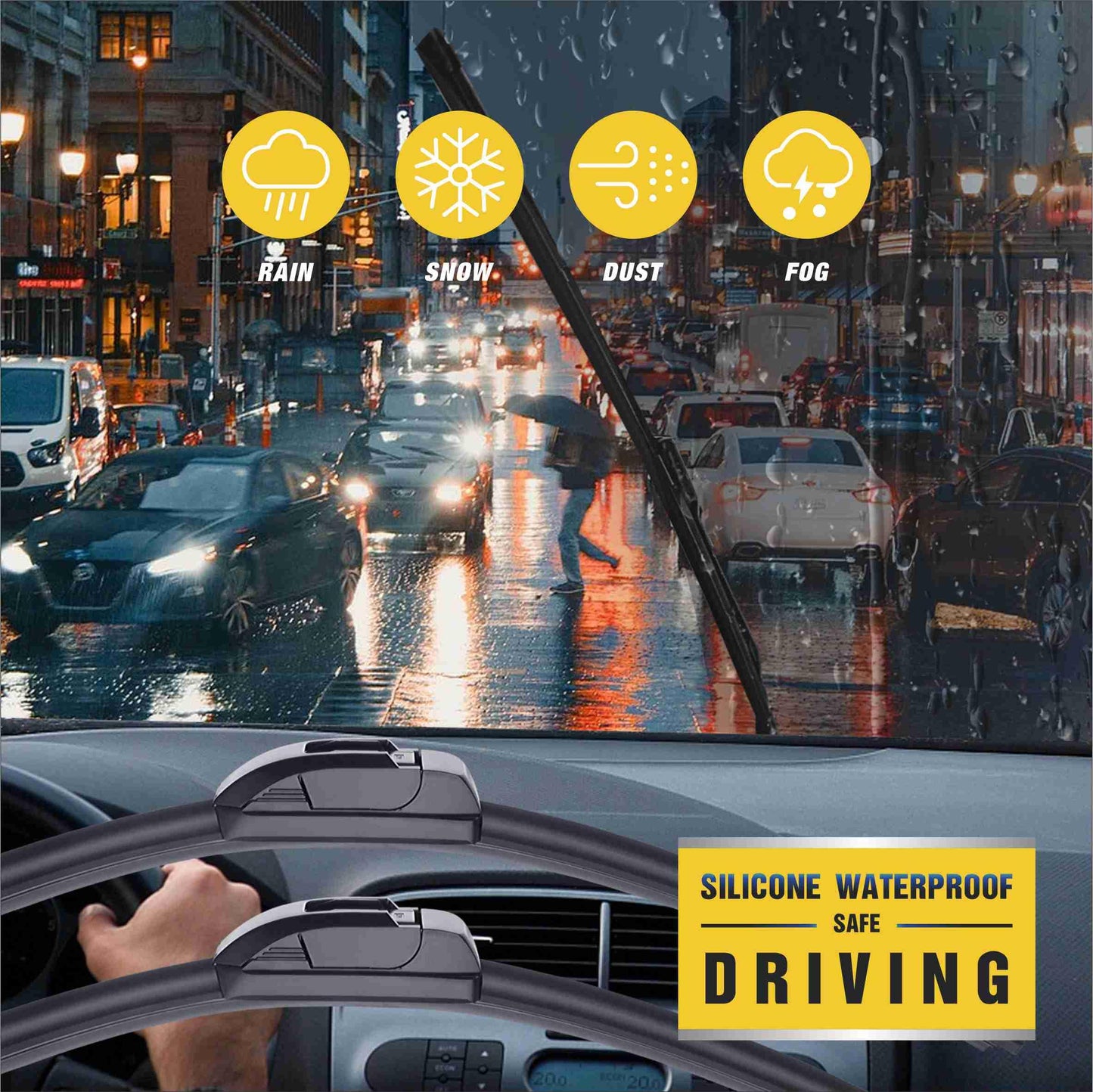 5 PLUS® Silicone Wiper Blades 22 inch wiper blades 2 pack Replacement For Ford F Series 2023-2012 Expedition 22-08,Chevy Silverado GMC Sierra Series 2023-2019 2006-1999 Windshield Wiper Blades