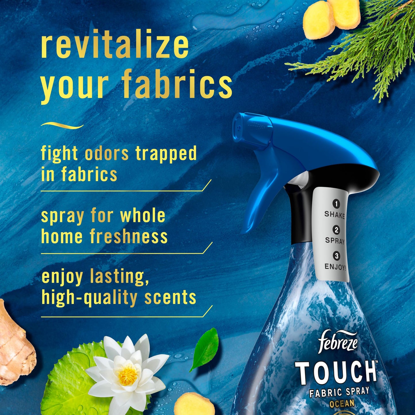 Touch Fabric Spray, Ocean & Mountain, 16.9 oz, Pack of 2