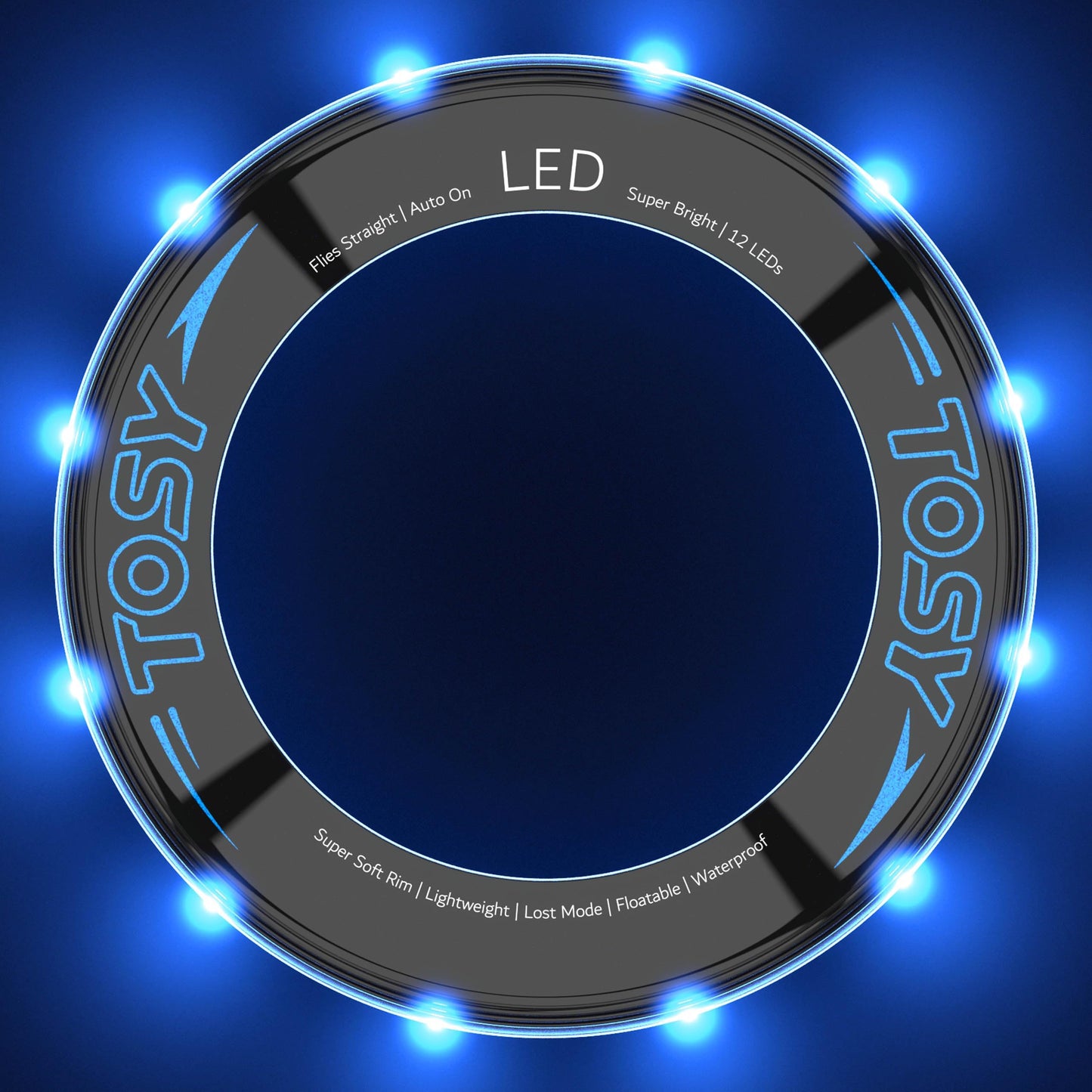 TOSY Flying Ring - 12 LEDs, Super Bright, Lost Mode, Auto Light Up, Safe & Soft, Waterproof, Lightweight, Birthday, Camping Toy, Easter Gift for Kid/Boy/Girl