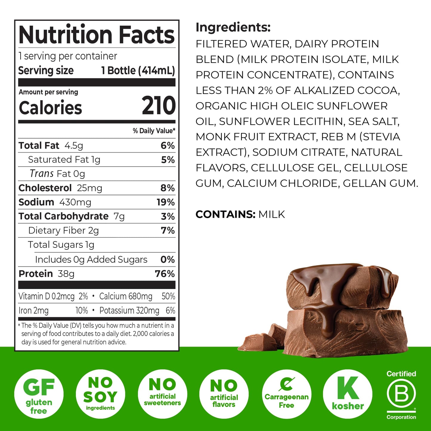 Orgain 38g High Protein Shake, Dairy Isolate Protein Milk, Chocolate Fudge, 6g BCAAs, 1g Sugar Per Serving, Meal Replacement, Ready to Drink, Keto Friendly, Gluten-Free 14 Fl Oz (Pack of 12)