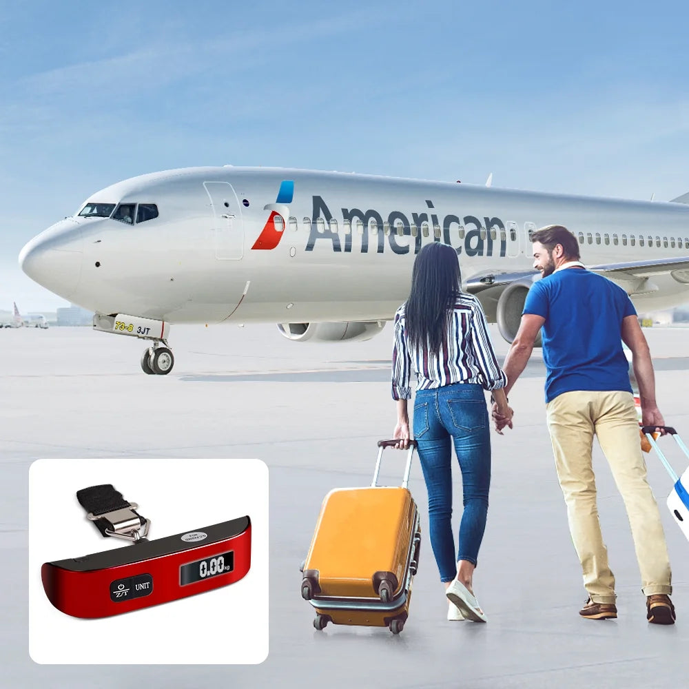 Luggage Scale Travel Inspira Digital Hanging Bag Weight Handheld Scale with Temperature Function Red 110LB