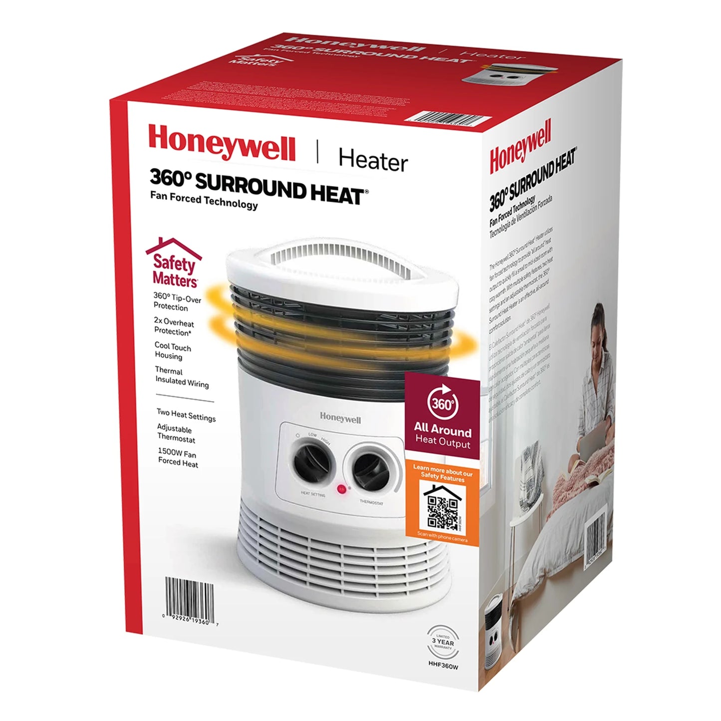 Honeywell 360 Surround Fan Forced Heater, New, White, HHF360W
