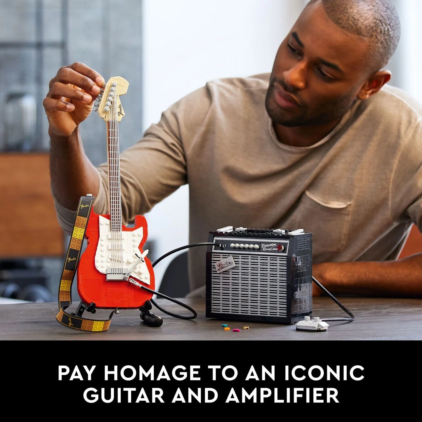 LEGO Ideas Fender Stratocaster 21329 DIY Guitar Model Building Set with 65 Princeton Reverb Amplifier & Authentic Accessories, Great Birthday Gift