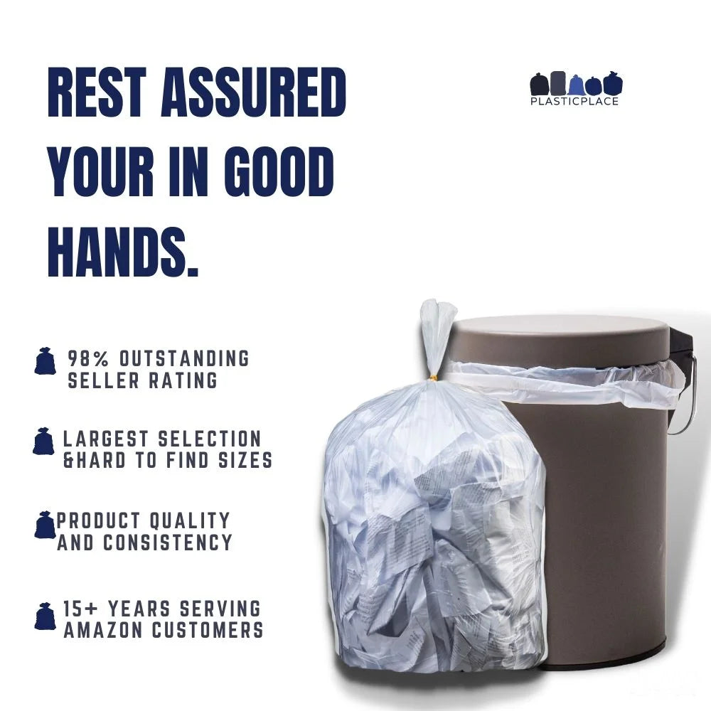 Plasticplace 20-30 Gallon High Density Trash Bags - Clear, case of 500 bags