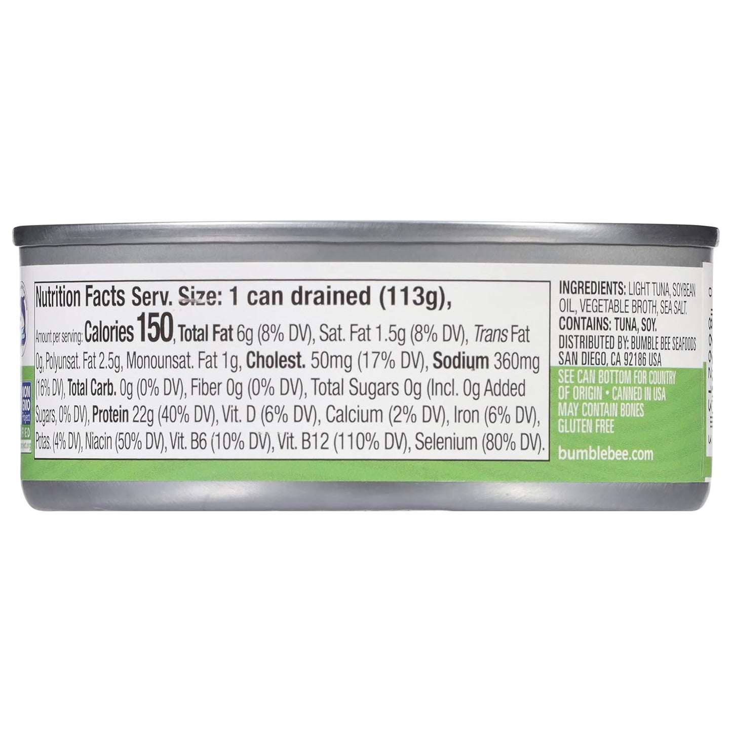Bumble Bee Chunk Light Tuna In Oil, 5 oz Cans (Pack of 24) - Wild Caught Skipjack Tuna - 22g Protein Per Serving - MSC Certified Sustainable Seafood, Non-GMO, Gluten Free, Kosher