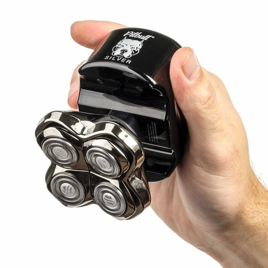 Skull Shaver Pitbull Silver PRO: Electric Head Shaver for Men, Wet & Dry Bald Head Shaver with Ergonomic Design - Perfect Grooming Kit & Gift for Men