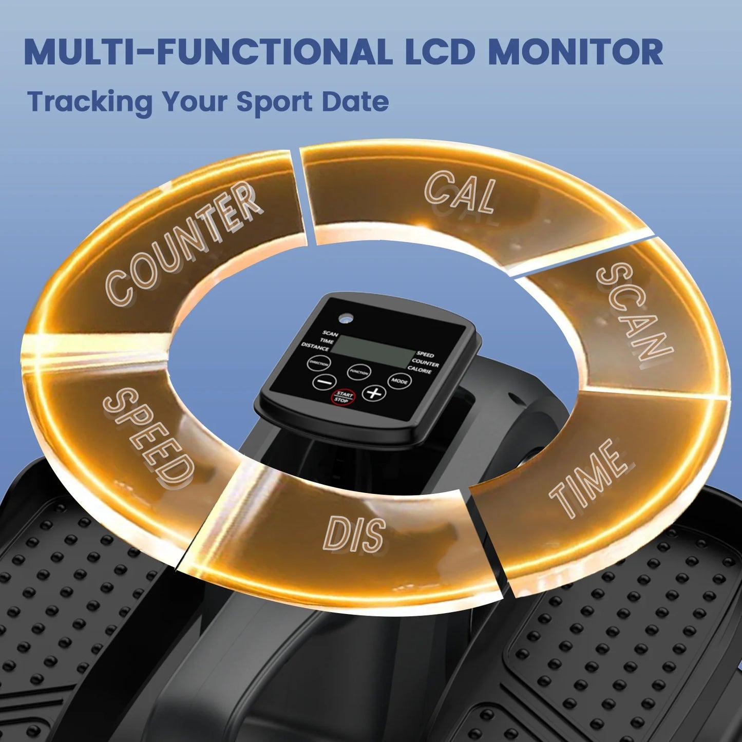 Pooboo Under Desk Electric Elliptical Machine Pre-Assembled Seated Pedal Exerciser Mini Portable Leg Exercise Equipment with Remote Control for Seniors & Adults