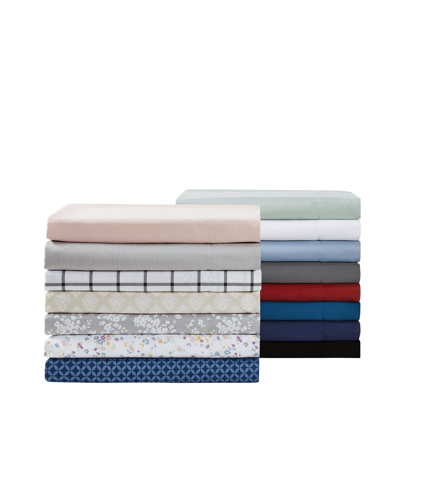 Mainstays Super Soft Recycled Brushed Microfiber Bed Sheet Set, Full, Rich Black, 4 Piece