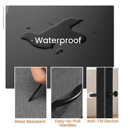 edx Nightstand, End Table Side Table with 2 Fabric Drawers Bedside Table for Bedroom, Closet, Dorm, Grey