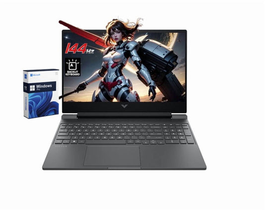 HP Victus 15.6" FHD 1920x1080p Gaming Laptop, AMD Ryzen 5 7535HS, 16GB RAM DDR5, 512GB SSD, AMD Radeon RX 6550M(beats NVIDIA GeForce RTX 2050), Backlit Keyboard, Windows 11 Pro, Mica Silver