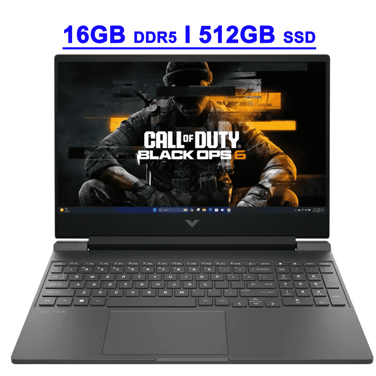 HP Victus 15 Premium Gaming Laptop 15.6" FHD IPS 144Hz (AMD FreeSync Premium) AMD 6-core Ryzen 5 7535HS 16GB DDR5 512GB SSD Radeon RX 6550M Backlit USB-C Fast Charging Win11