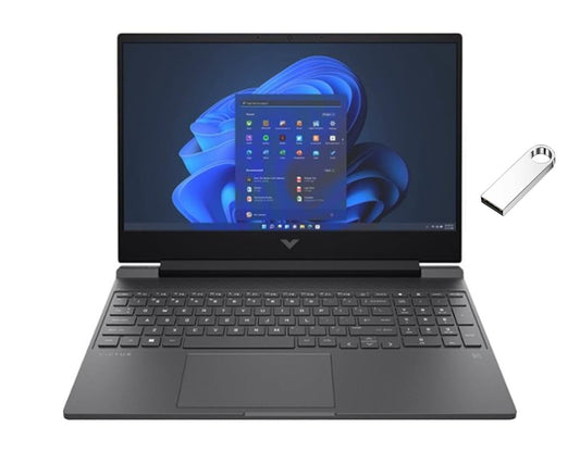 HP Victus 15.6" Full HD 144Hz Gaming Laptop | AMD Ryzen 5 7535HS | NVIDIA GeForce RTX 2050 | 8GB RAM DDR5| 512GB SSD | Backlit | Windows 11 Home | Bundle with 64GB USB Flash Drive, Mica Silver