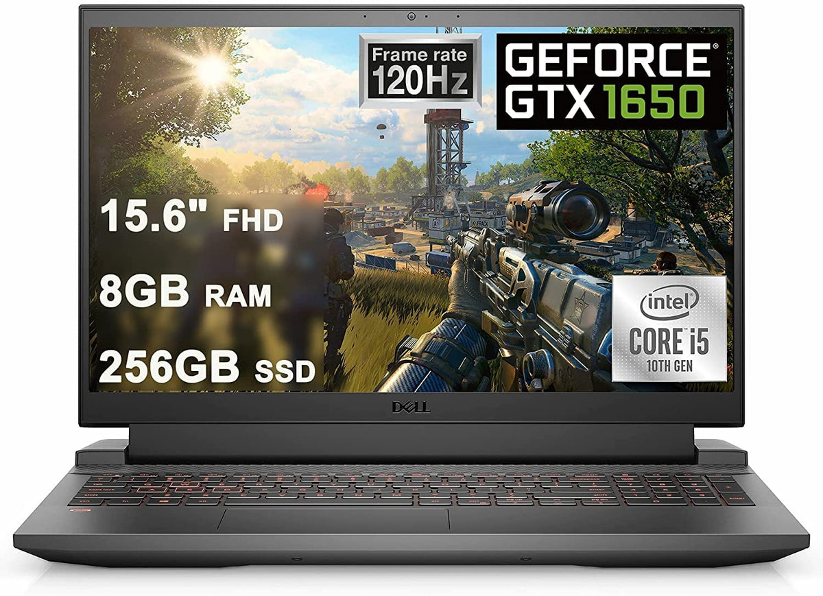 Dell Flagship G15 5510 Gaming 15 Laptop, 15.6" FHD 120Hz Display, 10th Gen Intel Core i5-10200H, GeForce GTX 1650 4GB, Backlit Keyboard, WIFI6, Nahimic 3D Audio, Win10 (8GB RAM | 256GB SSD)