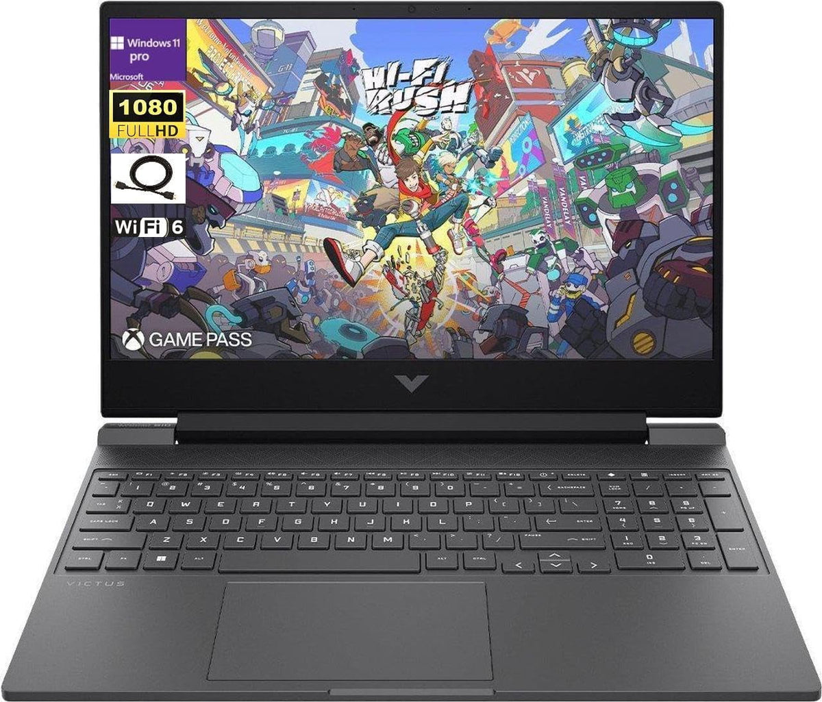 HP Victus 144Hz 15.6" FHD Gaming Laptop, AMD Ryzen 5 7535HS Processor, Radeon RX 6550M (Beats Nvidia GeForce RTX 3050), 16GB RAM 512GB SSD, Backlit Keyboard, Windows 11 Pro, Mica Silver