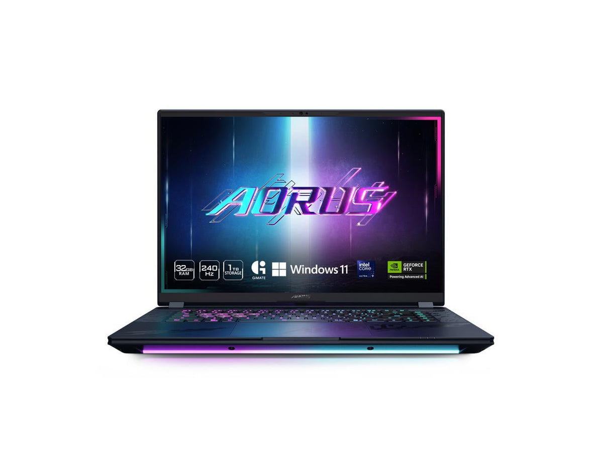 GIGABYTE AORUS Master 16" Gaming Laptop, Intel Core Ultra 9 275HX, 32GB RAM, 1TB SSD, GeForce RTX 5080, OLED 240Hz, Dark Tide, BYHC5USE64SH