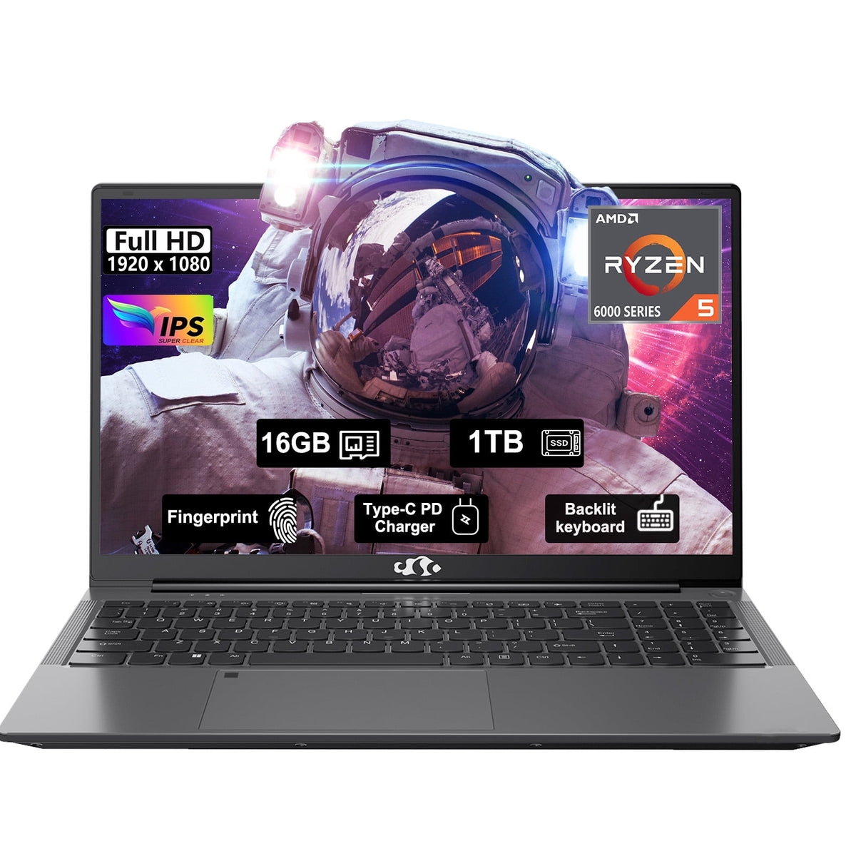 15.6 inch Student Gaming Laptop,16GB DDR5 1TB SSD 6-Cores,Fingerprint Backlit Keyboard 2 Years Warranty,AMD Ryzen 5 6600H 660M 6nm(Beat i5-12450H up to 4.5GHz)FHD IPS Business-Computer,Gray