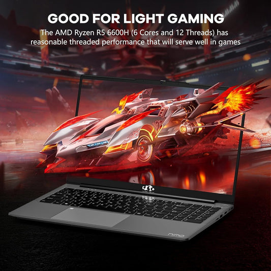 15.6 inch Student Gaming Laptop,32GB DDR5 2TB SSD 6-Cores,Fingerprint Backlit Keyboard 2 Years Warranty,AMD Ryzen 5 6600H 660M 6nm(Beat i5-12450H up to 4.5GHz)FHD IPS Business-Computer,Gray