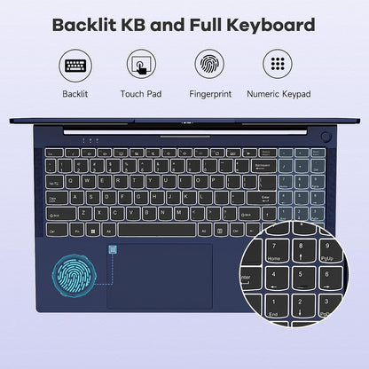 15.6 inch Student Gaming Laptop,32GB DDR5 2TB SSD 6-Cores,Fingerprint Backlit Keyboard 2 Years Warranty,AMD Ryzen 5 6600H 660M 6nm(Beat i5-12450H up to 4.5GHz)FHD IPS Business-Computer,Blue