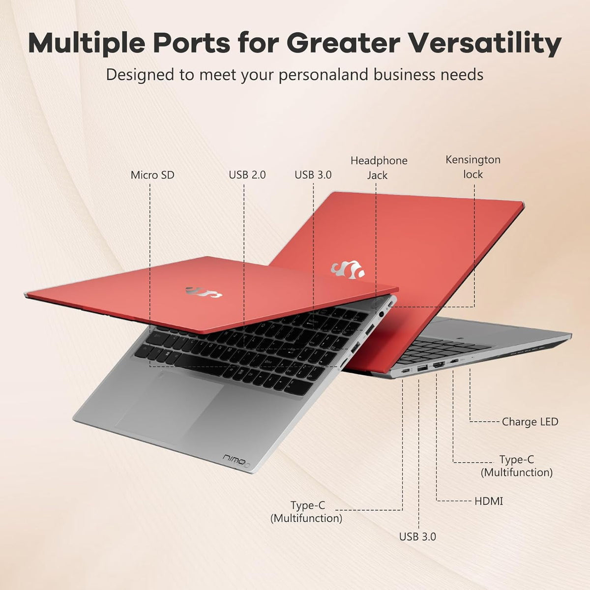 15.6 inch Student Gaming Laptop,16GB DDR5 1TB SSD 6-Cores,Fingerprint Backlit Keyboard 2 Years Warranty,AMD Ryzen 5 6600H 660M 6nm(Beat i5-12450H up to 4.5GHz)FHD IPS Business-Computer,Red