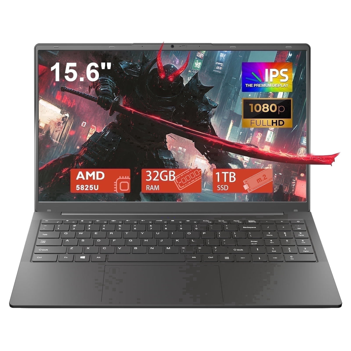 15.6 Inch Gaming Laptop,AMD Ryzen 7 5825U Processor (8C/16T,2.0-4.5GHz),32GB DDR4 RAM 1TB SSD Laptop Computer with Backlit KB