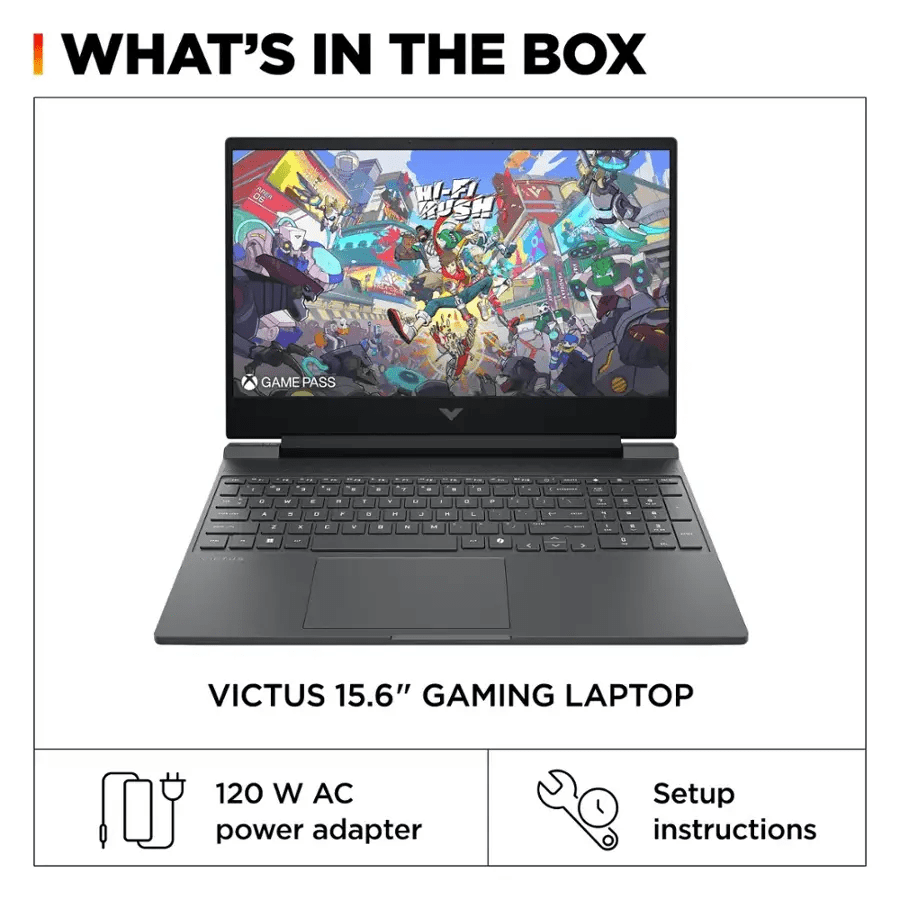 HP Victus 15.6" Full HD 144Hz Gaming Laptop, Intel Core i5-13420H, 8GB RAM, 512GB SSD, NVIDIA GeForce RTX 3050, Windows 11 Home