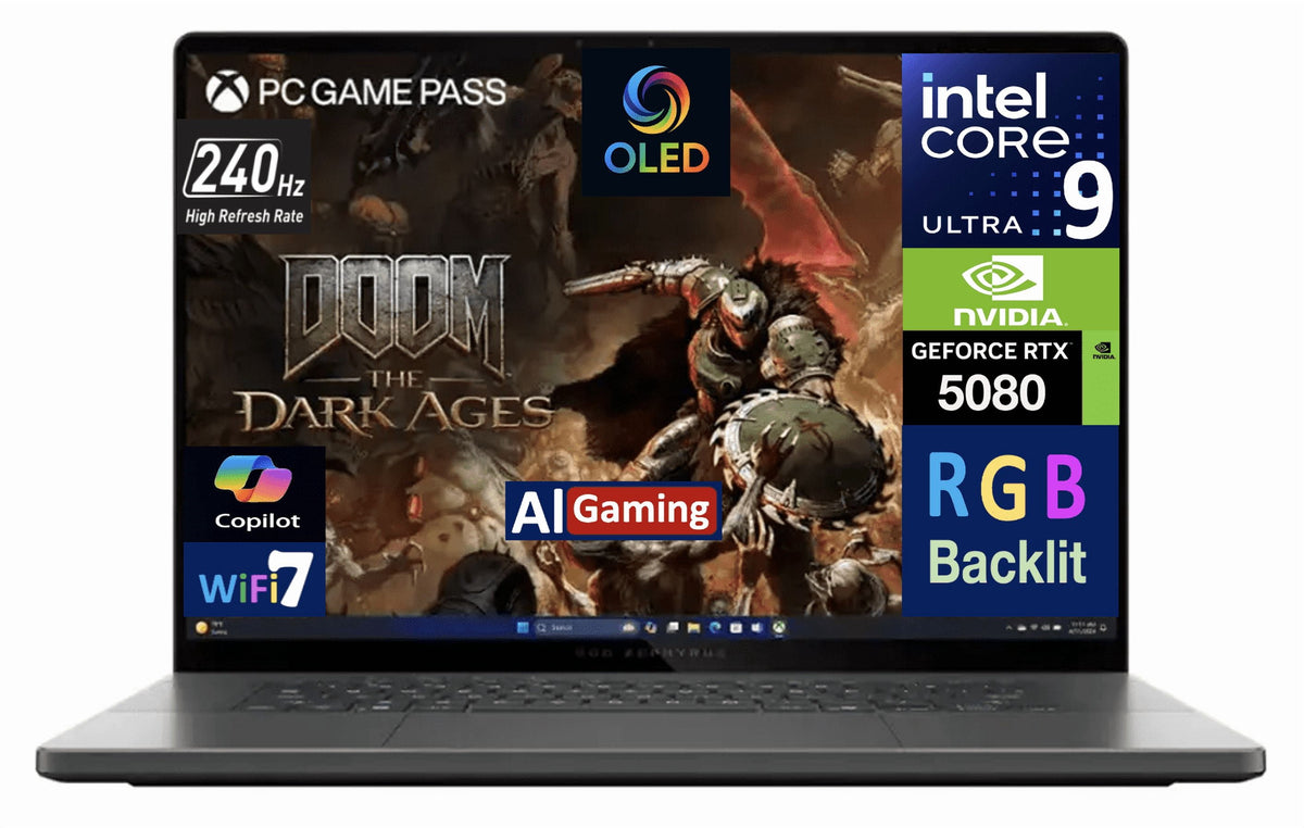 ASUS ROG Zephyrus AI Gaming Laptop 16.0in 240Hz OLED WQXGA Display (Intel Ultra 9-285H, NVIDIA GeForce RTX 5080 16GB, 32GB LPDDR5X, 2TB SSD, RGB KB, Thunderbolt 4, WiFi 7, Webcam, Win 11 Home)