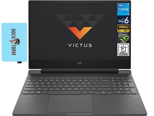 HP Victus 15t Gaming Laptop 15.6" IPS FHD (12-Core Intel i5-13500H, GeForce RTX 4050 6GB, 64GB RAM, 1TB PCIe SSD, Backlit KYB, WiFi 6, Bluetooth, Webcam, Win 11 Home) w/DKZ Hub USB Port Expander