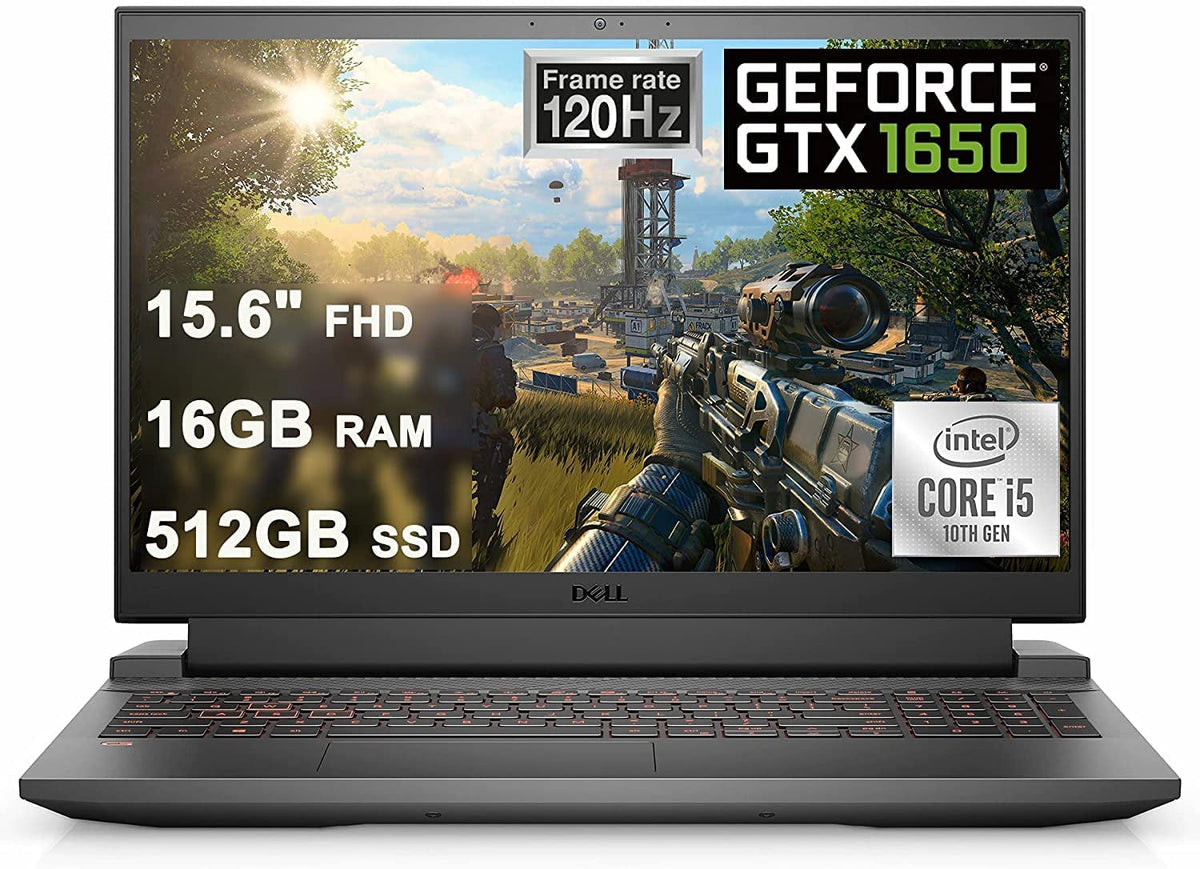 Dell Flagship G15 5510 Gaming 15 Laptop, 15.6" FHD 120Hz Display, 10th Gen Intel Core i5-10200H, GeForce GTX 1650 4GB, Backlit Keyboard, WIFI6, Nahimic 3D Audio, Win10 (16GB RAM | 512GB SSD)