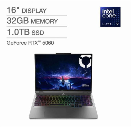 Lenovo Legion 5i 16" Gaming Laptop - Intel Core Ultra 9 275HX - GeForce RTX 5060 - WQXGA (2560x1600) - Windows 11 Home - 32GB RAM - 1TB SSD