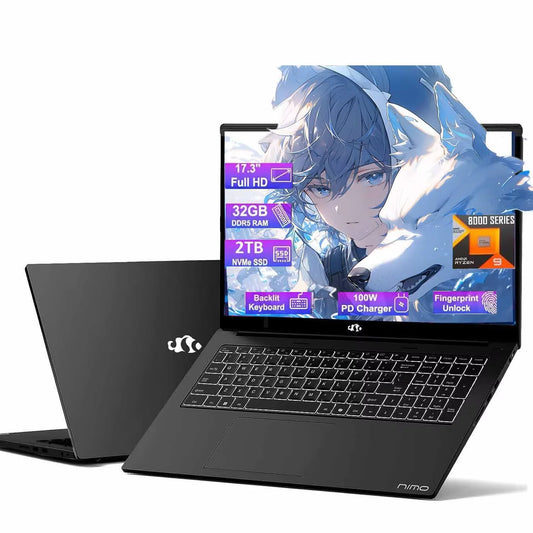 17.3 Gaming Laptop 32GB RAM, 2TB SSD, Ryzen 9 8945HS (Beat i9-13900H, Up to 5.2GHz) Radeon 780M, PD 100W Type-C AI-Enhanced for Copilot VR Ready, 75W Battery