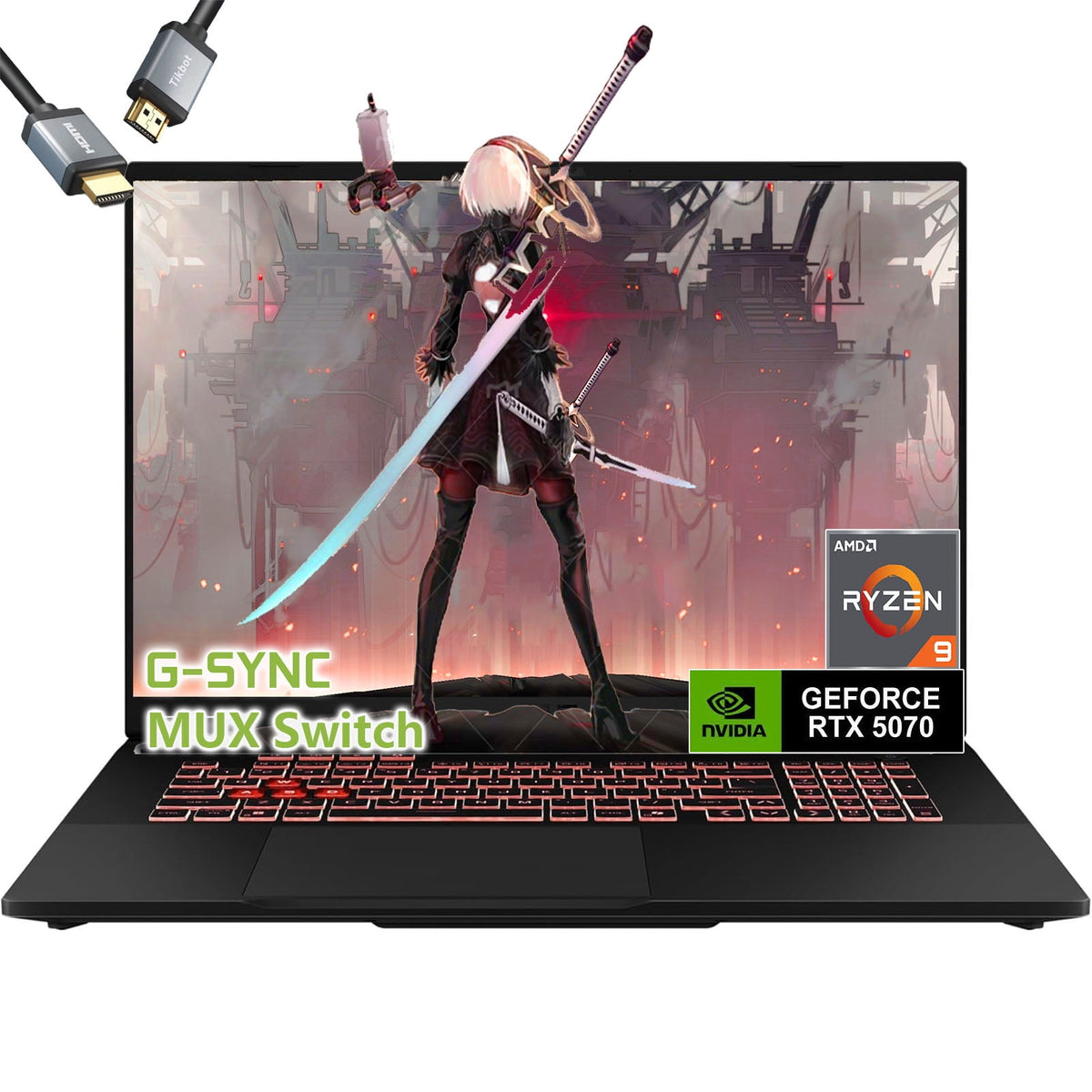 ASUS TUF A16 Gaming Laptop RTX 5070 MUX Switch - AMD Ryzen 9 270 Beat i9-12950HX -16“ FHD+ Display G-SYNC -32GB RAM -1TB SSD -RGB Backlit Keyboard -Webcam -2025 Portatil Gamer PC Copilot