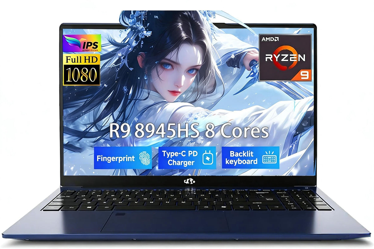 17.3" Gaming Laptop: AMD Ryzen 9 8945HS (Beats i9-13900H, Up to 5.2GHz). Featuring Radeon 780M Graphics, 32GB RAM, 1TB SSD, 100W PD, and AI-Enhanced for Copilot & VR