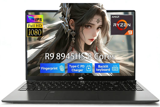 17.3" Gaming Laptop: AMD Ryzen 9 8945HS (Beats i9-13900H, Up to 5.2GHz). Featuring Radeon 780M Graphics, 32GB RAM, 1TB SSD, 100W PD, and AI-Enhanced for Copilot & VR